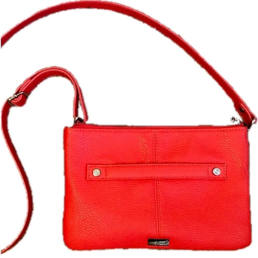 Jewell by Thirty One Crossbody/Clutch coral pebbled faux leather purse